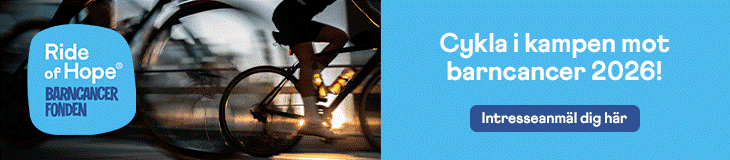 (Svenska) Barncancerfonden – toppbanner (kampanjperiod 1, 2025 ”Ride of hope”)